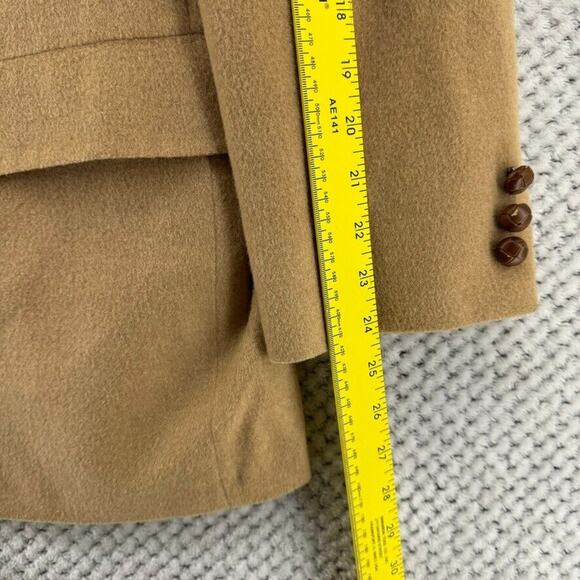 VTG Bill Blass Blazer Men M 100% Camel Hair Khaki Coat Jackets Lined 2 Button - Picture 7 of 16
